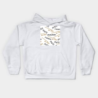 trombones and notes Kids Hoodie